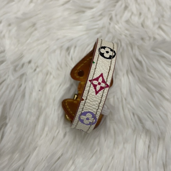 LOUIS VUITTON THEDA BANGLE LEATHER MULTI MI0024 7" - Picture 4 of 12